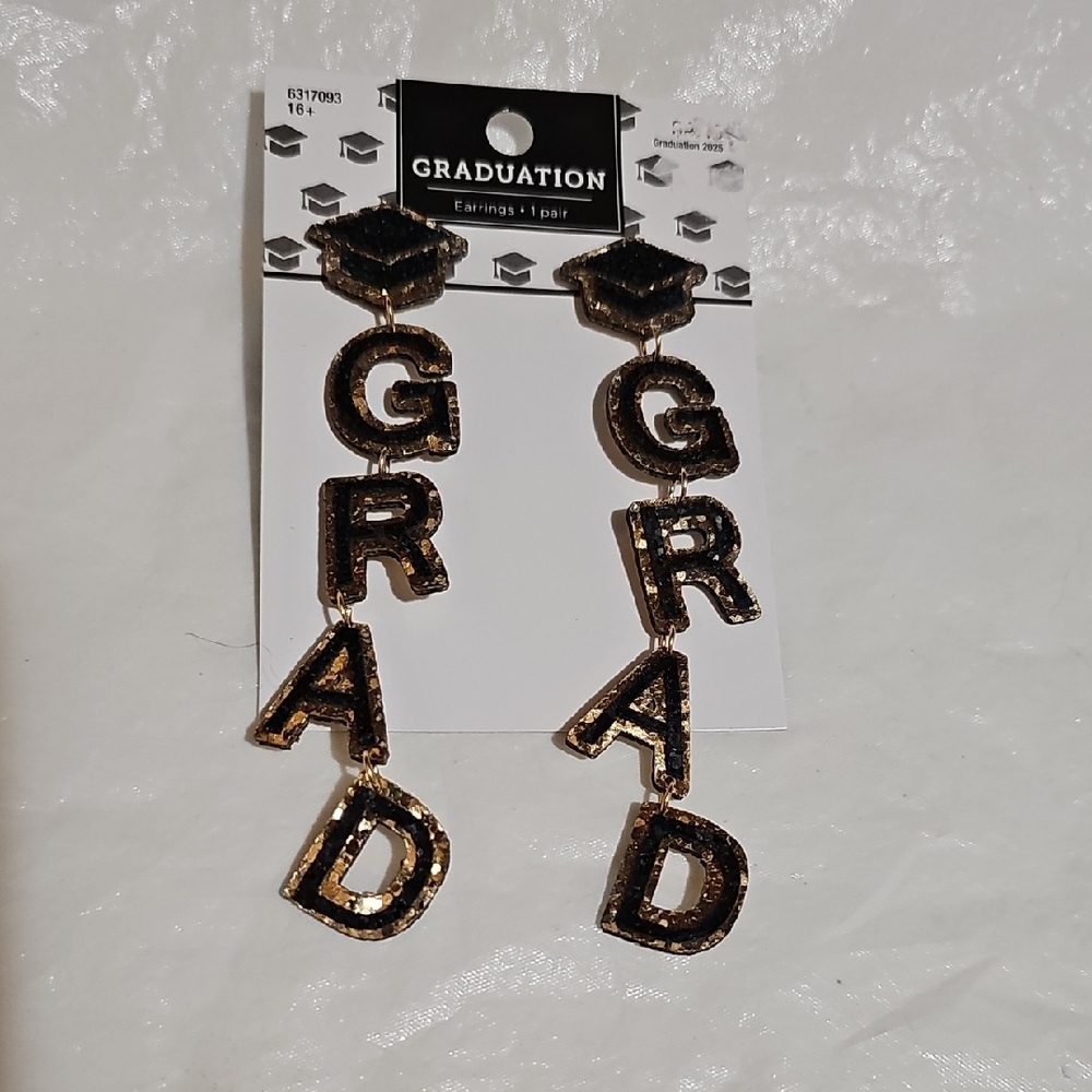Grad Post Back Earrings Lightweight New